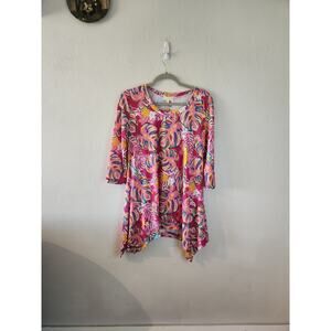 SIMPLY SOUTHERN Women's Small Dress Bloom Floral Tropical Shift Polyester Summer